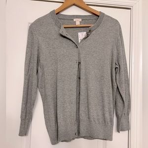 J crew gray cardigan. New with tags. Size large.